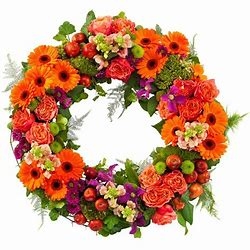 Orange and Purple Wreath